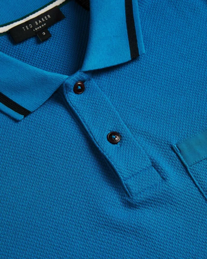 Regular Fit Polo Shirt With T Pocket Blue Men Ted Baker Clothing