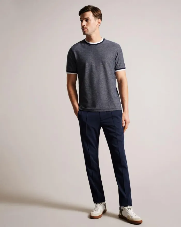 Regular Fit Textured TShirt Navy Men Ted Baker Clothing Regular Fit Textured TShirt Navy Men Ted Baker Clothing