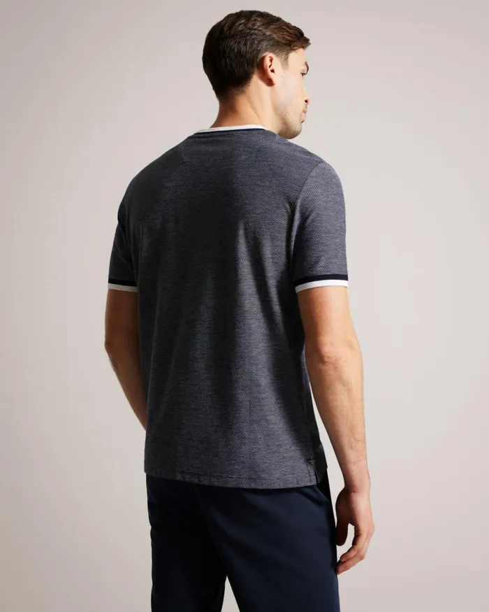 Regular Fit Textured TShirt Navy Men Ted Baker Clothing Regular Fit Textured TShirt Navy Men Ted Baker Clothing