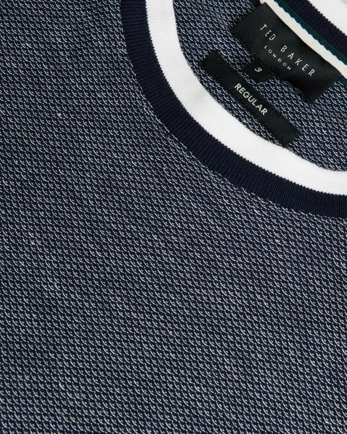 Regular Fit Textured TShirt Navy Men Ted Baker Clothing Regular Fit Textured TShirt Navy Men Ted Baker Clothing