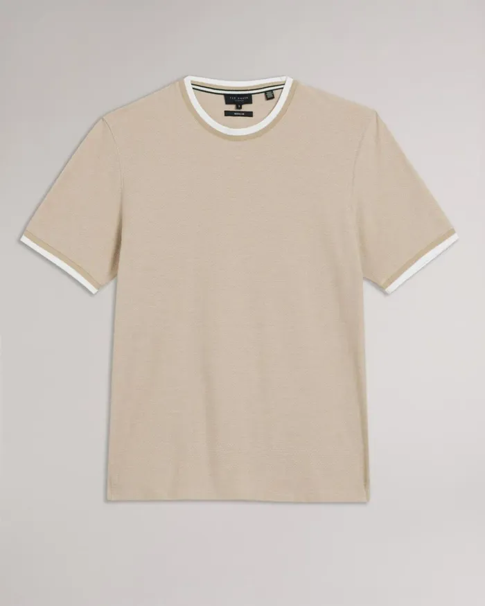 Regular Fit Textured TShirt Tan Men Ted Baker Clothing