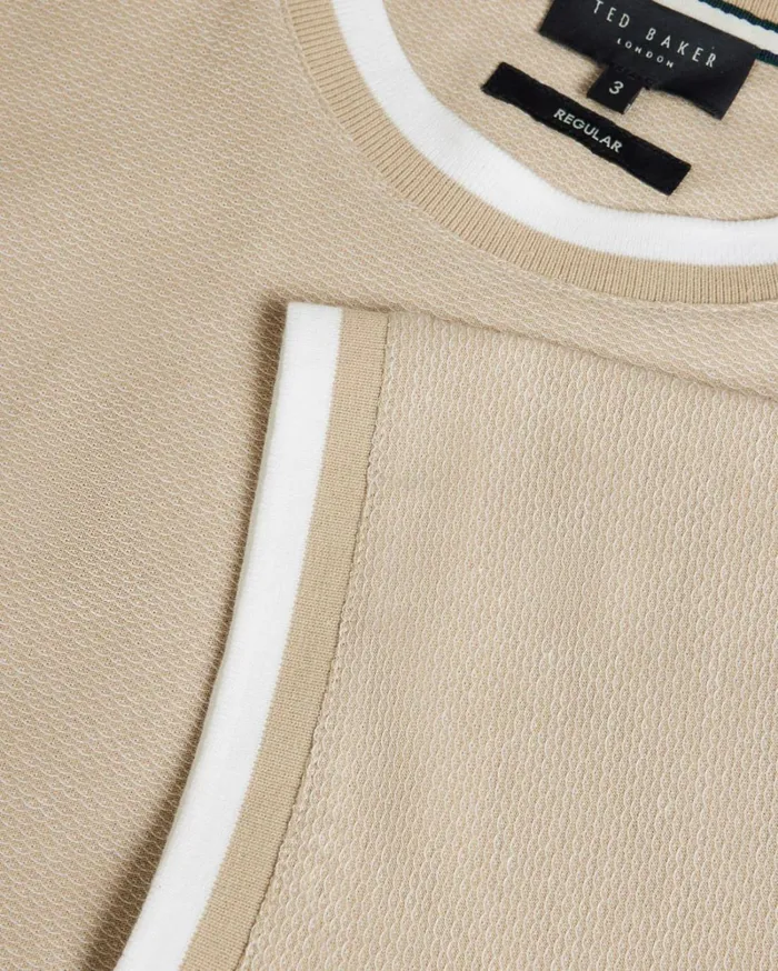 Regular Fit Textured TShirt Tan Men Ted Baker Clothing Regular Fit Textured TShirt Tan Men Ted Baker Clothing