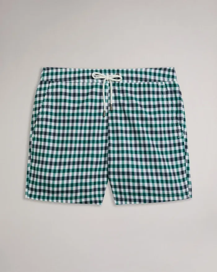 Regular House Check Swim Shorts Navy Men Ted Baker Clothing