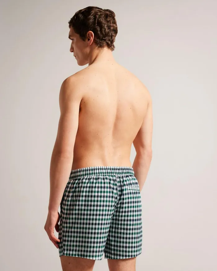 Regular House Check Swim Shorts Navy Men Ted Baker Clothing