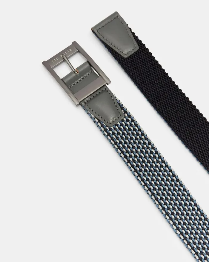 Reversible Elastic Belt Navy Men Ted Baker Belts