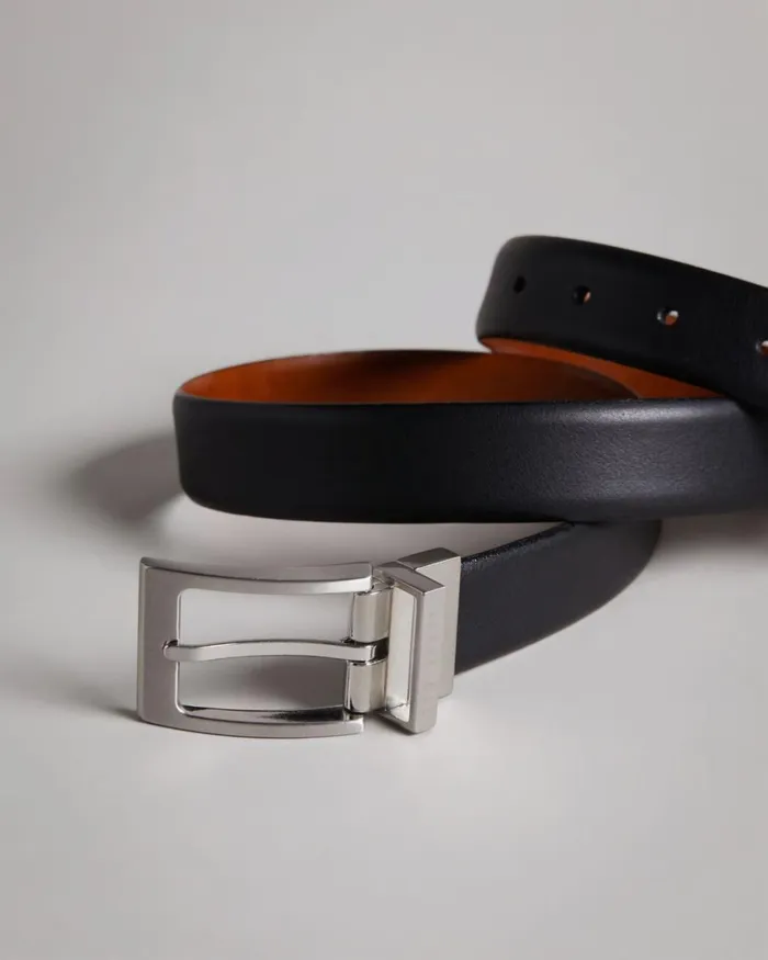 Reversible Leather Belt Black Men Ted Baker Belts