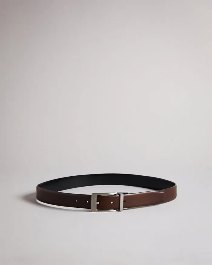Reversible Leather Belt Chocolate Men Ted Baker Belts