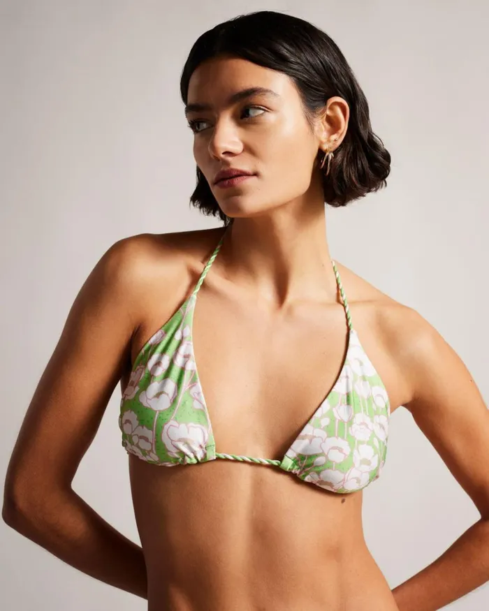 Reversible Poppy Print Bikini Top Green Women Ted Baker Clothing Reversible Poppy Print Bikini Top Green Women Ted Baker Clothing