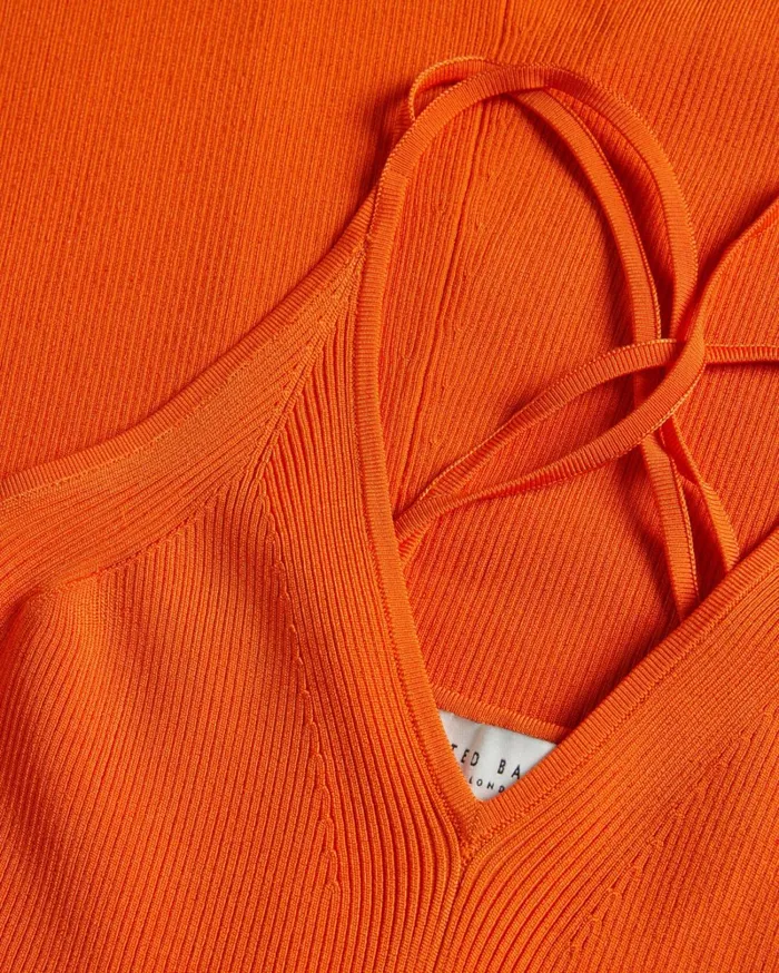 Rib Knit Maxi Dress Bright Orange Women Ted Baker Clothing Rib Knit Maxi Dress Bright Orange Women Ted Baker Clothing