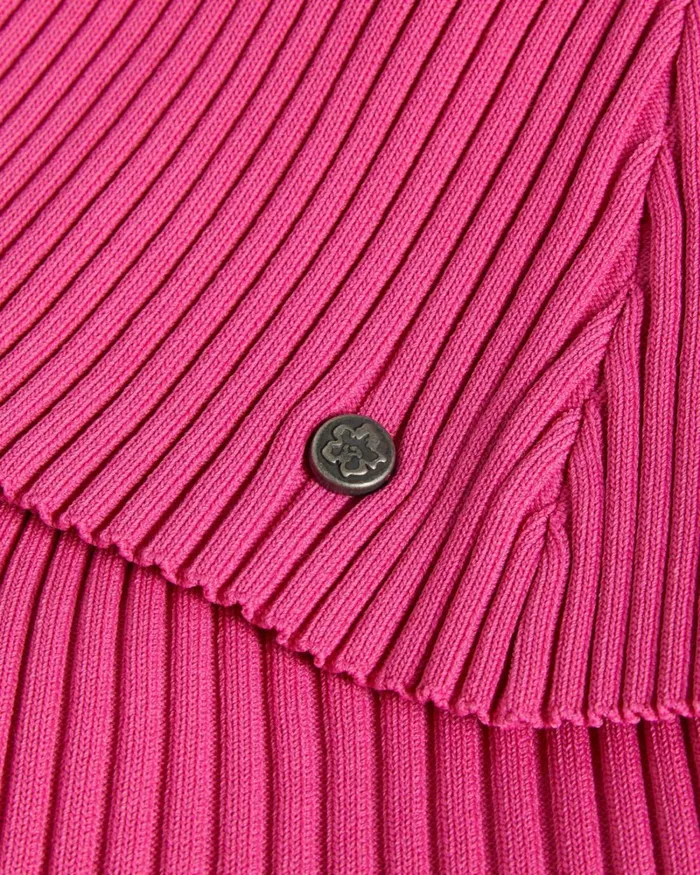 Rib Knit Top With Puff Shoulders DeepPink Women Ted Baker Clothing