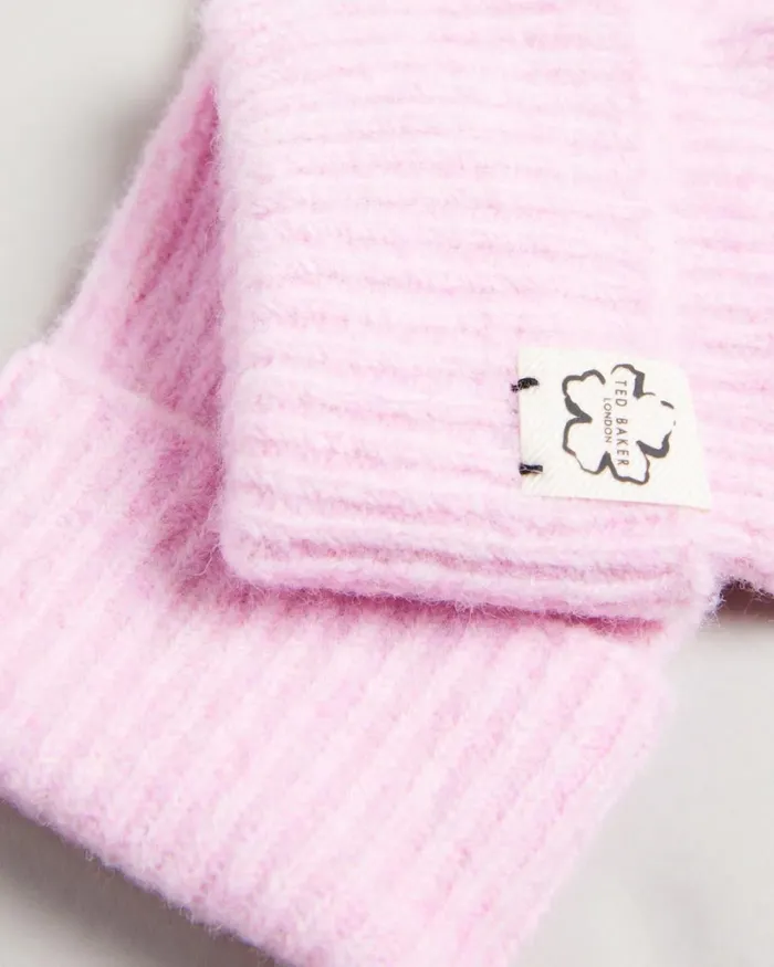 Ribbed Knit Gloves Pale Pink Women Ted Baker Gloves Ribbed Knit Gloves Pale Pink Women Ted Baker Gloves