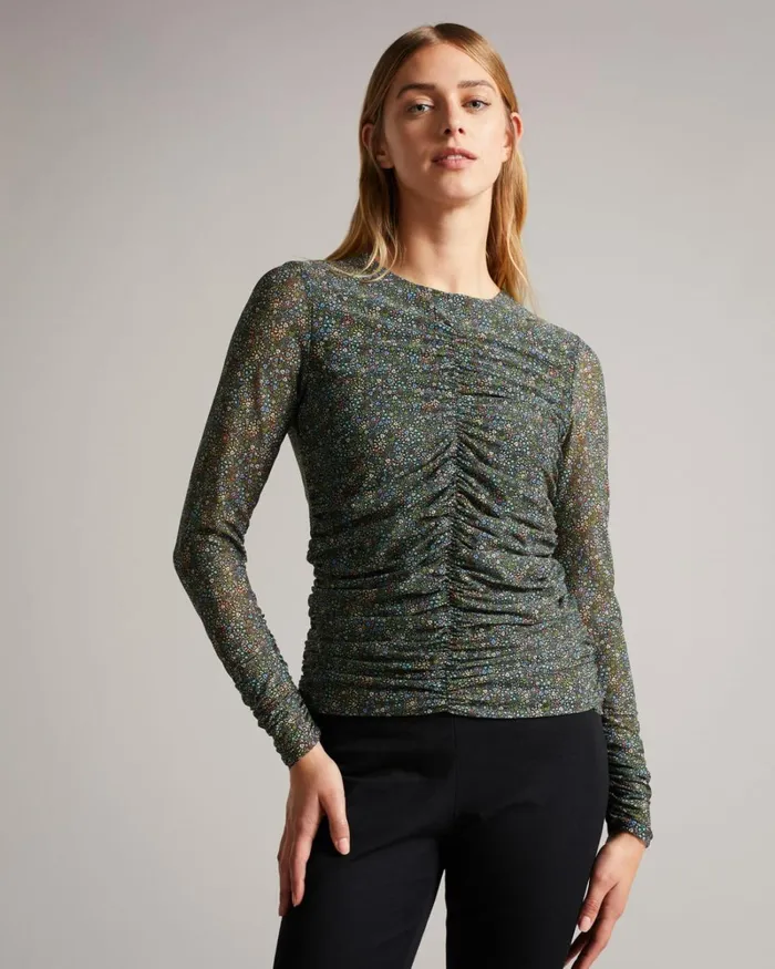 Rouched Front Jersey Top Black Women Ted Baker Tops and TShirts Rouched Front Jersey Top Black Women Ted Baker Tops and TShirts