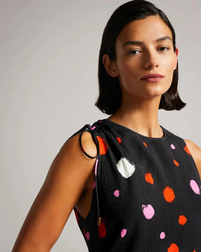 Ruched Side Detail Midi Dress Black Women Ted Baker Dresses Ruched Side Detail Midi Dress Black Women Ted Baker Dresses