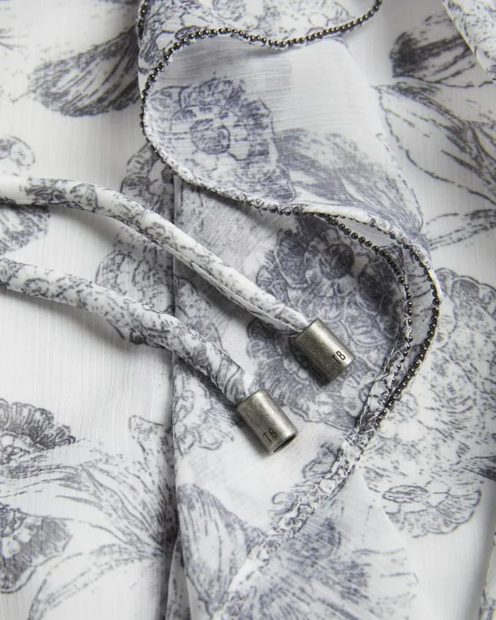 Ruffle Detail Mini Dress White Women Ted Baker Clothing