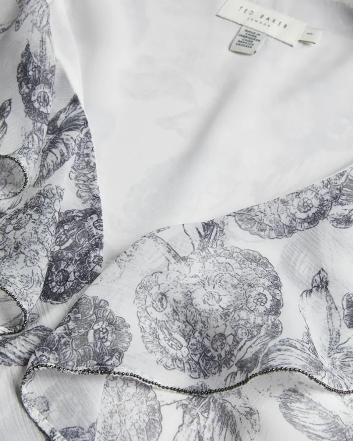 Ruffle Detail Mini Dress White Women Ted Baker Clothing