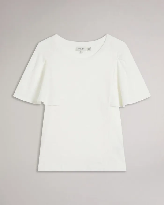 Ruffle Sleeve TShirt White Women Ted Baker Clothing