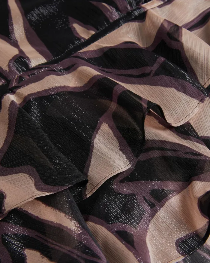 Ruffle VNeck Top With Tie Waist Black Women Ted Baker Clothing