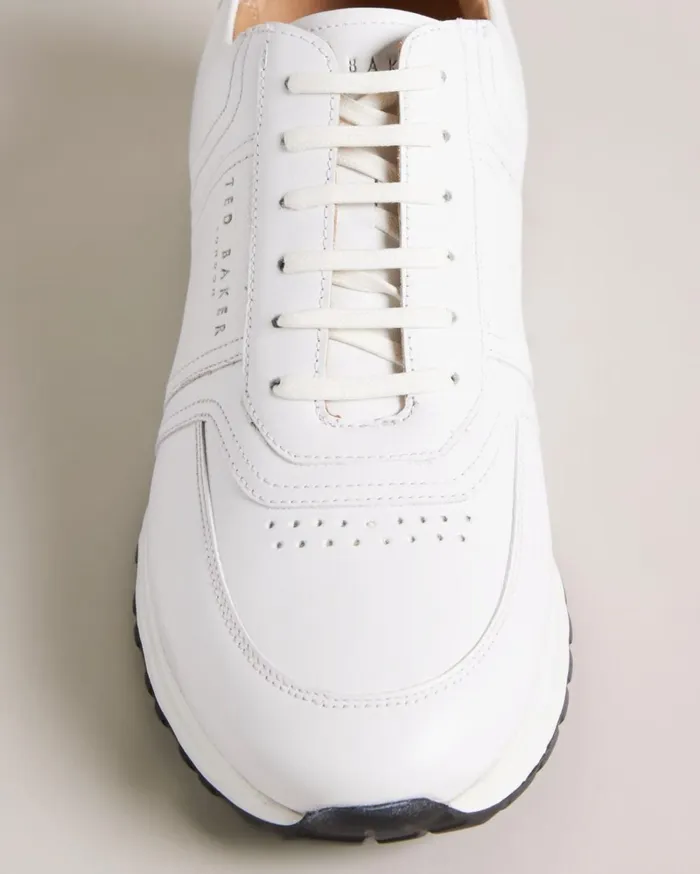 Saffiano Leather Trainers White Men Ted Baker Sneakers