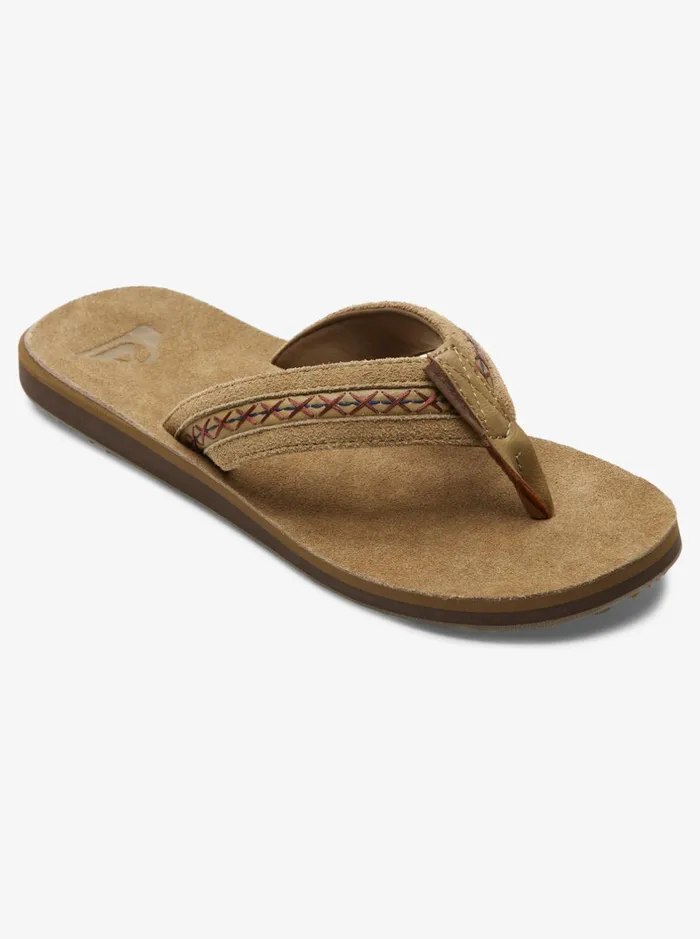 Sandals Men Quiksilver Carver Leather Ii Basic Sandal Strap Tan 1