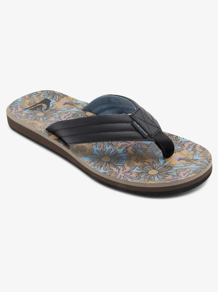Sandals Men Quiksilver Carver Print Sandals Blackgreyblue