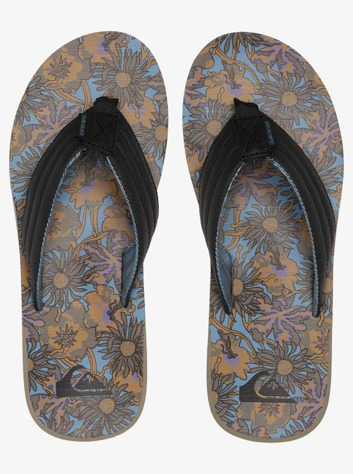 Sandals Men Quiksilver Carver Print Sandals Blackgreyblue Sandals Men Quiksilver Carver Print Sandals Blackgreyblue