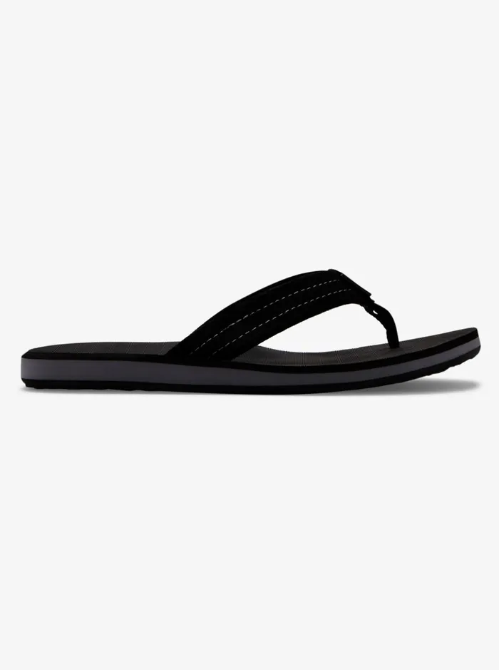Sandals Men Quiksilver Carver Suede Leather Sandals Solid Black Sandals Men Quiksilver Carver Suede Leather Sandals Solid Black