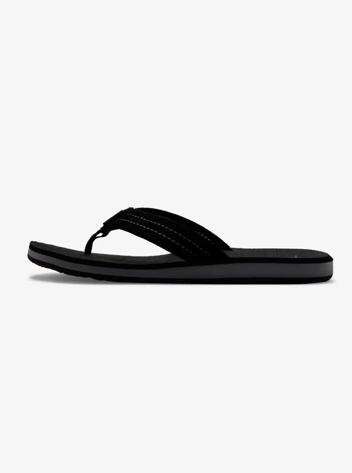 Sandals Men Quiksilver Carver Suede Leather Sandals Solid Black Sandals Men Quiksilver Carver Suede Leather Sandals Solid Black
