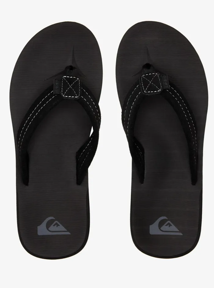 Sandals Men Quiksilver Carver Suede Leather Sandals Solid Black Sandals Men Quiksilver Carver Suede Leather Sandals Solid Black