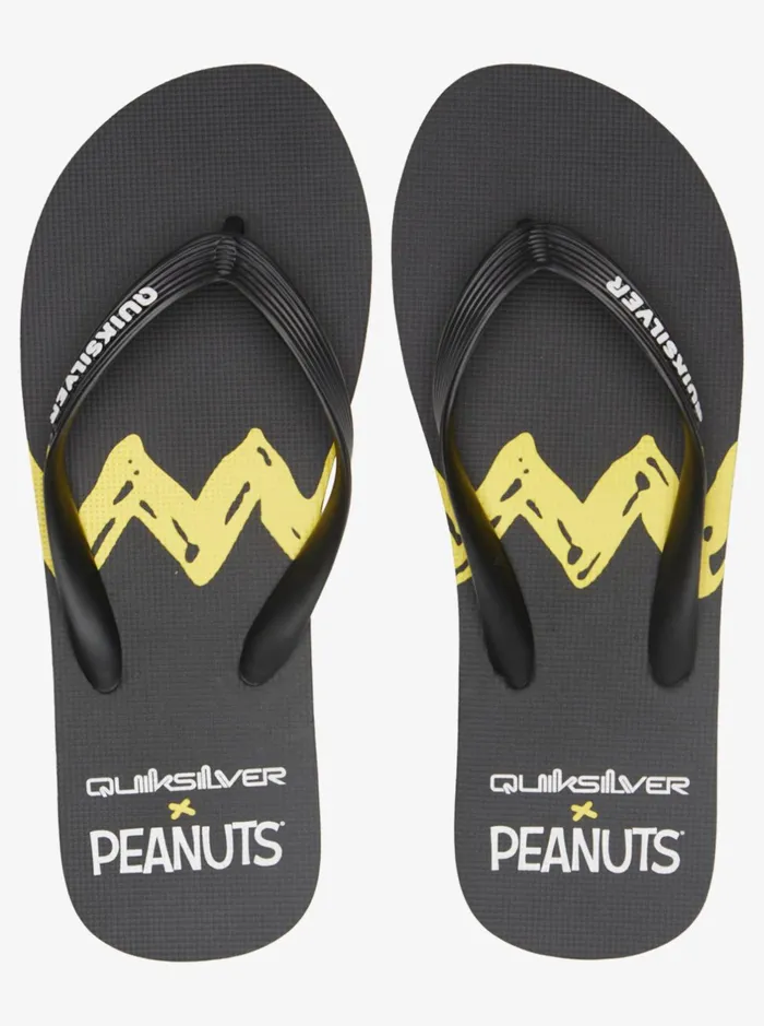 Sandals Men Quiksilver Quiksilver X Peanuts Molokai FlipFlops Black 1 Sandals Men Quiksilver Quiksilver X Peanuts Molokai FlipFlops Black 1