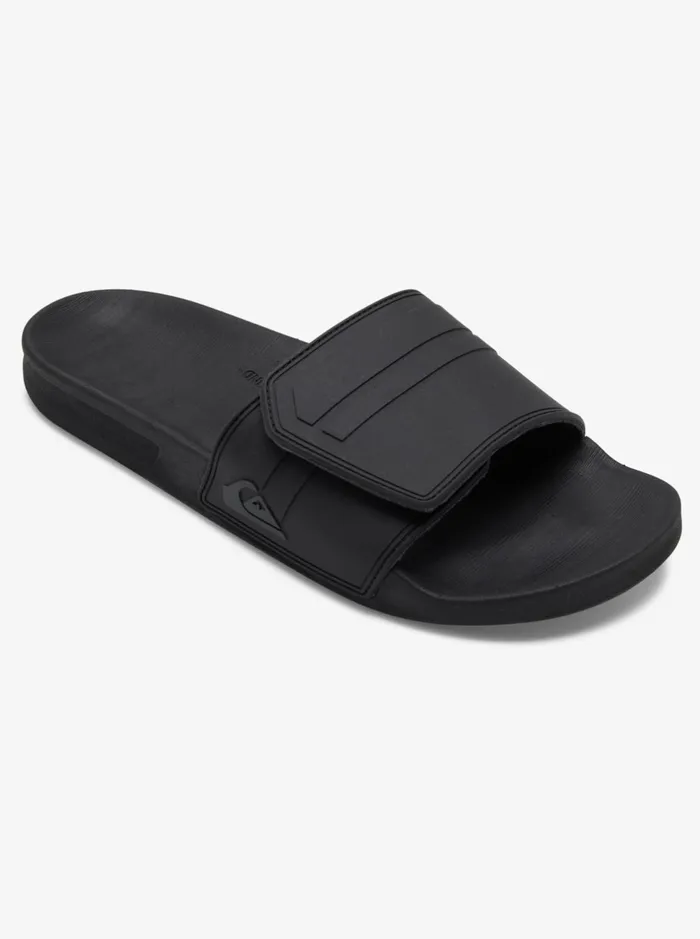 Sandals Men Quiksilver Rivi Adjustable Slides Blackgreyblack