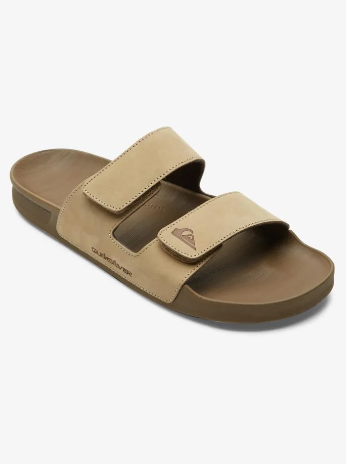 Sandals Men Quiksilver Rivi Leather Double Adjust Sandals Tan 1