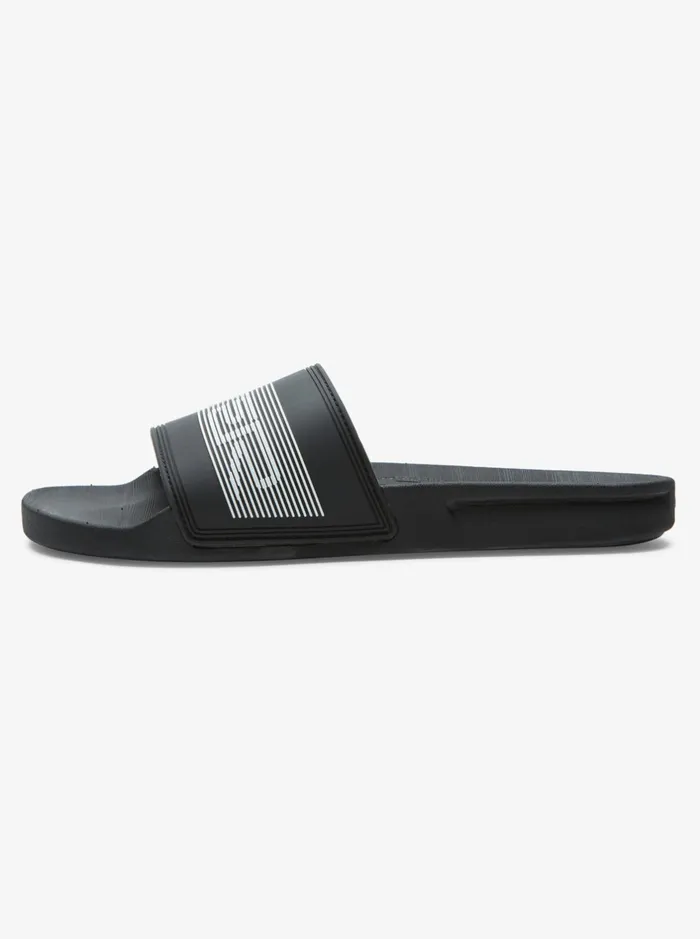 Sandals Men Quiksilver Rivi Wordmark Slides Black 3 Sandals Men Quiksilver Rivi Wordmark Slides Black 3