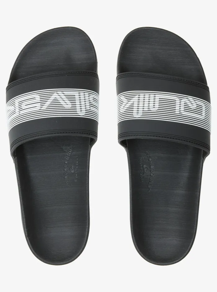 Sandals Men Quiksilver Rivi Wordmark Slides Black 3 Sandals Men Quiksilver Rivi Wordmark Slides Black 3