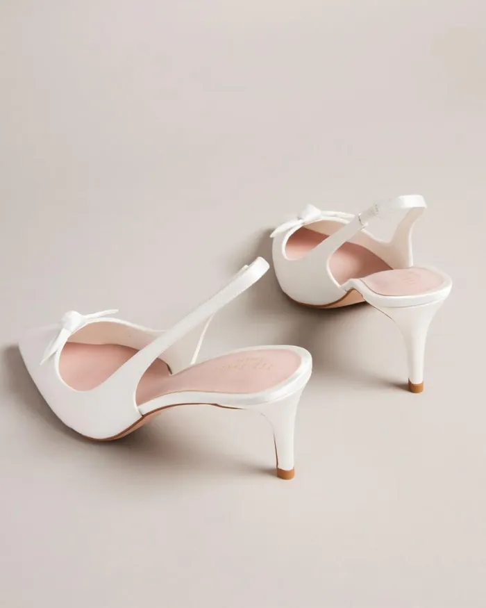 Satin Bow Court Heels Ivory Women Ted Baker Heels
