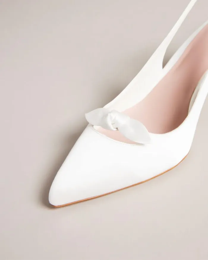 Satin Bow Court Heels Ivory Women Ted Baker Heels Satin Bow Court Heels Ivory Women Ted Baker Heels