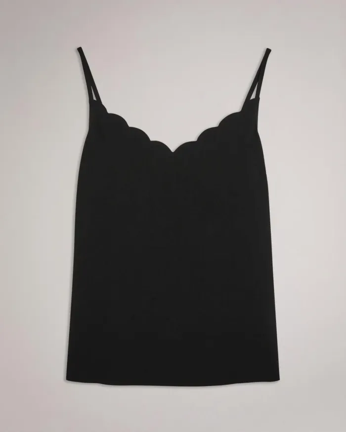 Scallop Neckline Cami Top Black Women Ted Baker Clothing