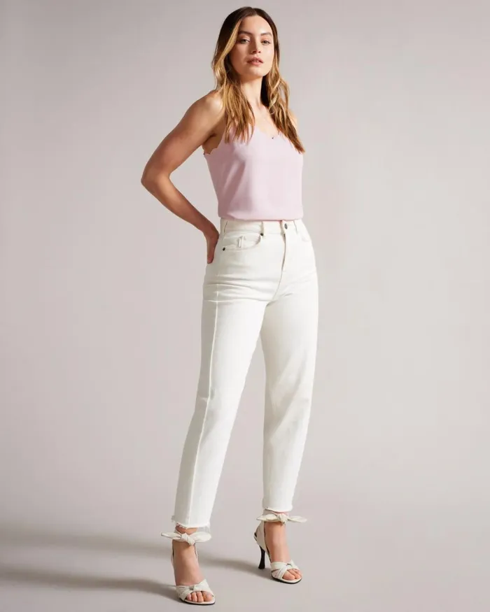 Scallop Neckline Cami Top Dusky Pink Women Ted Baker Clothing Scallop Neckline Cami Top Dusky Pink Women Ted Baker Clothing