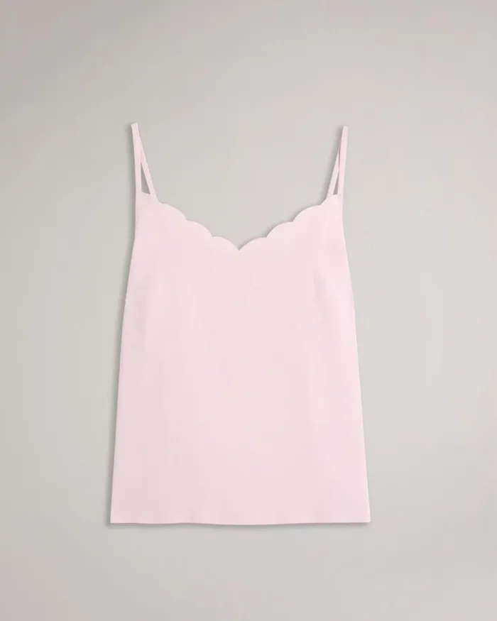 Scallop Neckline Cami Top Dusky Pink Women Ted Baker Clothing Scallop Neckline Cami Top Dusky Pink Women Ted Baker Clothing