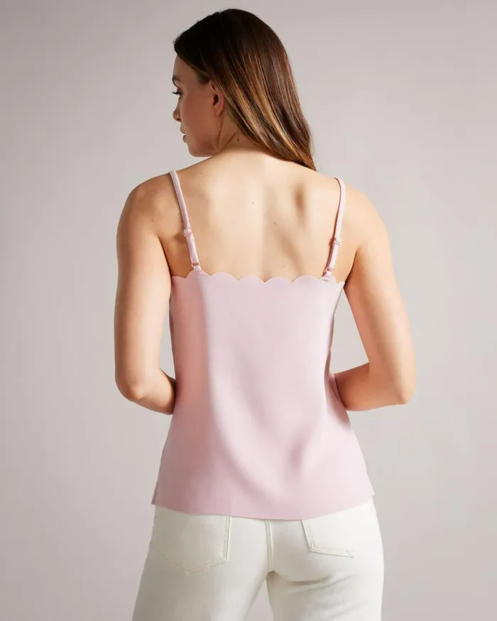 Scallop Neckline Cami Top Dusky Pink Women Ted Baker Clothing Scallop Neckline Cami Top Dusky Pink Women Ted Baker Clothing
