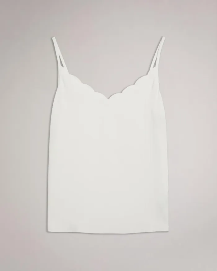 Scallop Neckline Cami Top Ivory Women Ted Baker Clothing