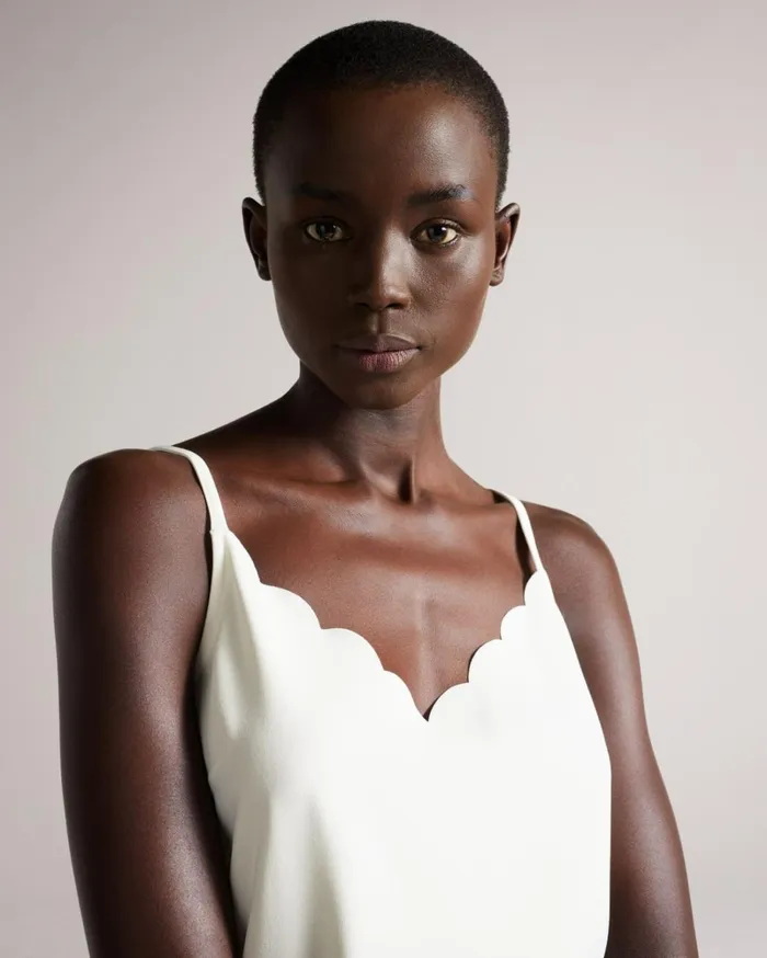 Scallop Neckline Cami Top Ivory Women Ted Baker Clothing Scallop Neckline Cami Top Ivory Women Ted Baker Clothing