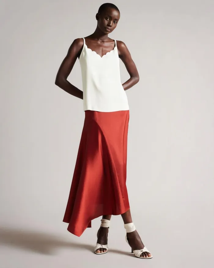 Scallop Neckline Cami Top Ivory Women Ted Baker Clothing Scallop Neckline Cami Top Ivory Women Ted Baker Clothing