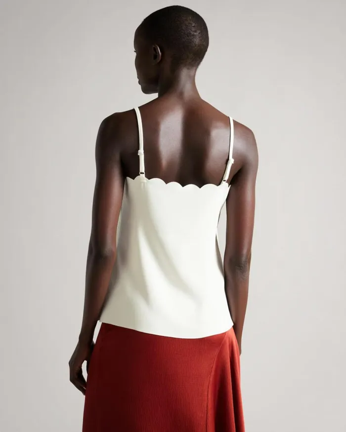 Scallop Neckline Cami Top Ivory Women Ted Baker Clothing Scallop Neckline Cami Top Ivory Women Ted Baker Clothing