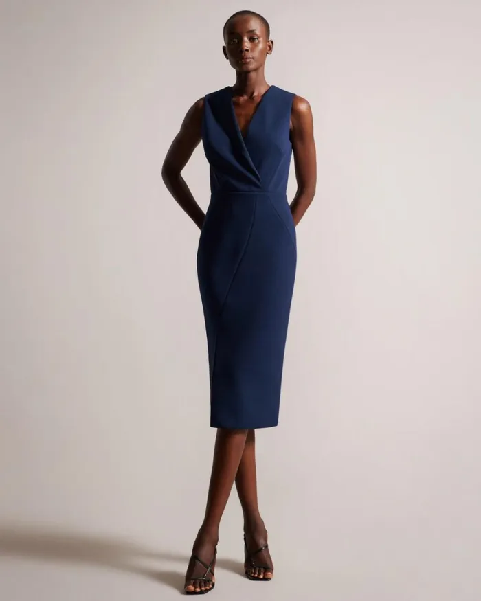 Seam Detail Bodycon Dress Dark Navy Women Ted Baker Clothing Seam Detail Bodycon Dress Dark Navy Women Ted Baker Clothing