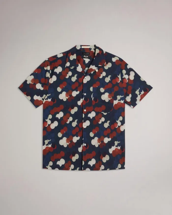 Seersucker Spot Print Shirt Multicolor Men Ted Baker Clothing
