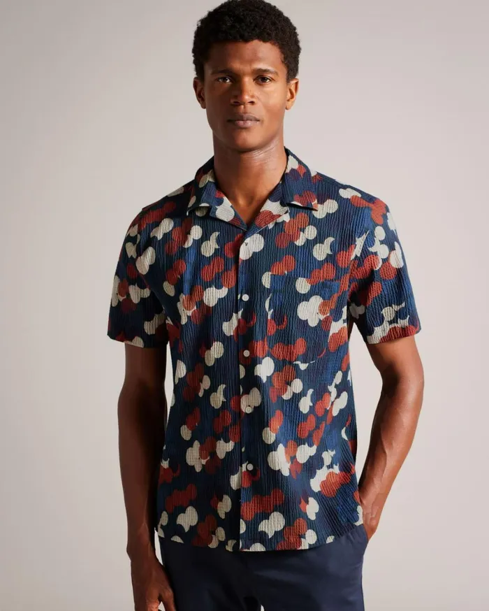 Seersucker Spot Print Shirt Multicolor Men Ted Baker Clothing Seersucker Spot Print Shirt Multicolor Men Ted Baker Clothing