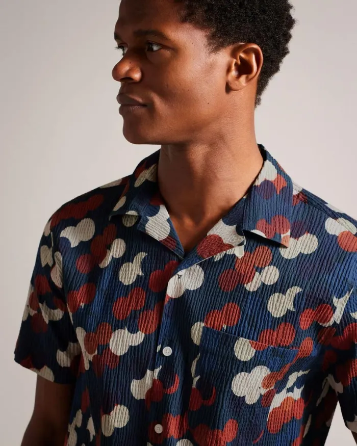 Seersucker Spot Print Shirt Multicolor Men Ted Baker Clothing Seersucker Spot Print Shirt Multicolor Men Ted Baker Clothing