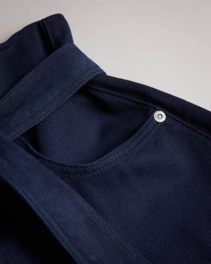 Self Tie High Waist Denim Shorts Dark Blue Women Ted Baker Clothing Self Tie High Waist Denim Shorts Dark Blue Women Ted Baker Clothing