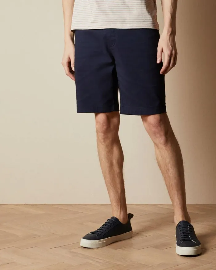Semi Plain Cotton Shorts Navy Men Ted Baker Clothing