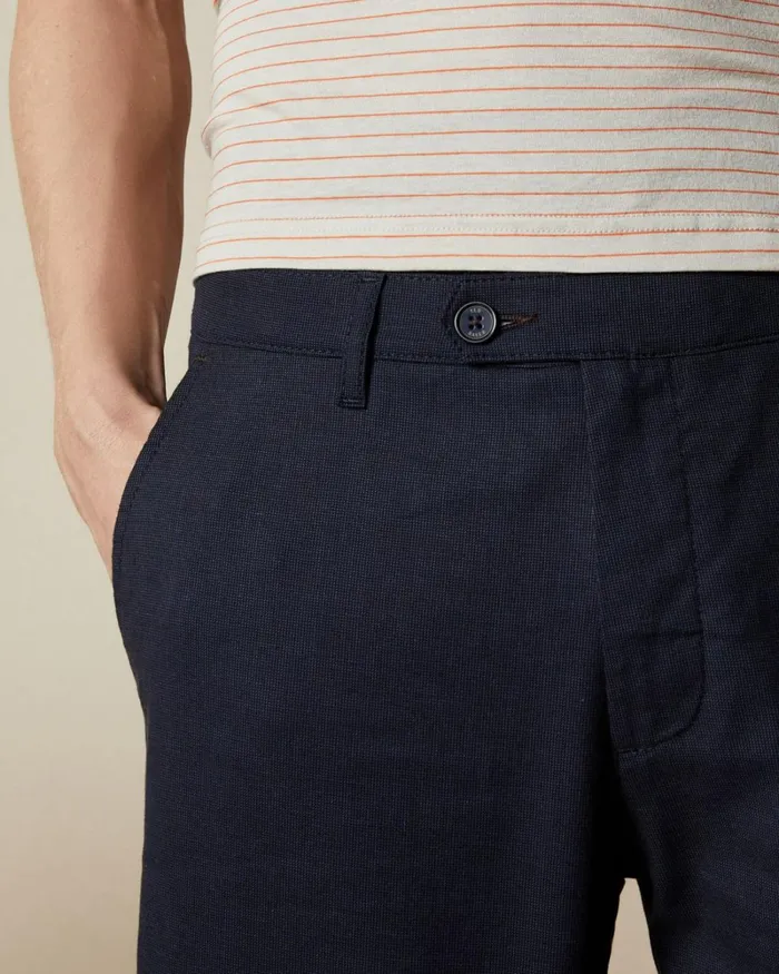 Semi Plain Cotton Shorts Navy Men Ted Baker Clothing